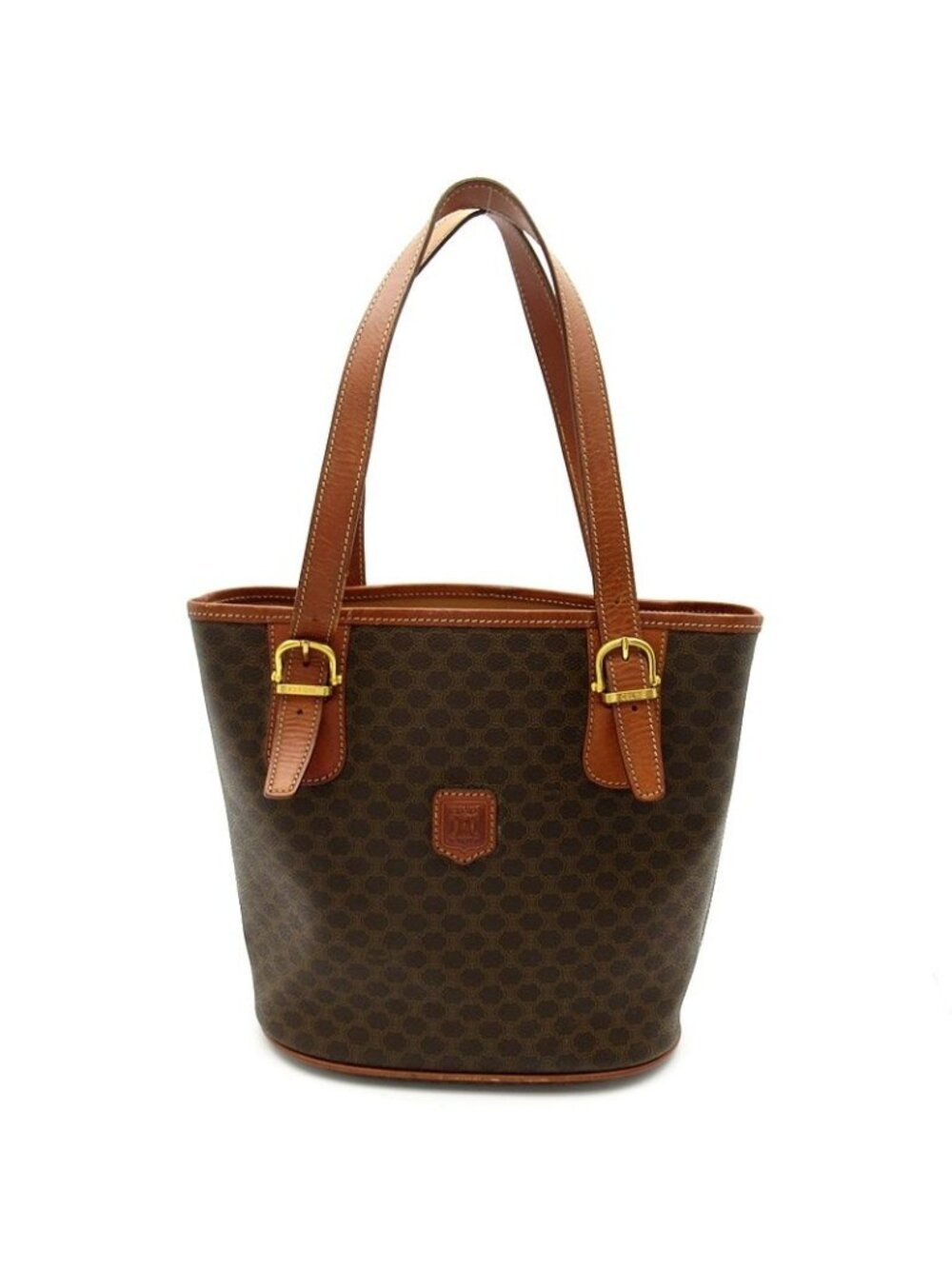 Celine Macadam Tote Bag Leather Brown
